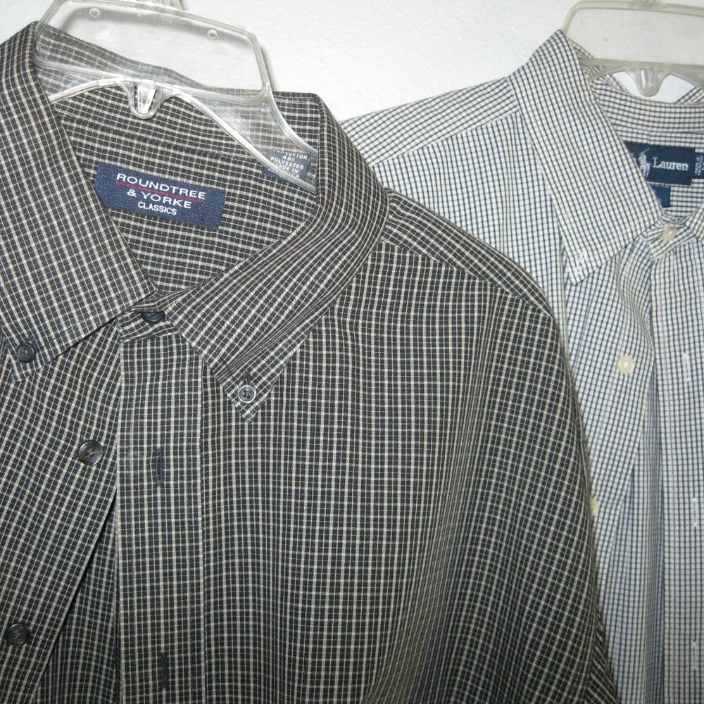 2 Long Sleeve Shirts Roundtree & Yorke and Ralph Lauren size XXL